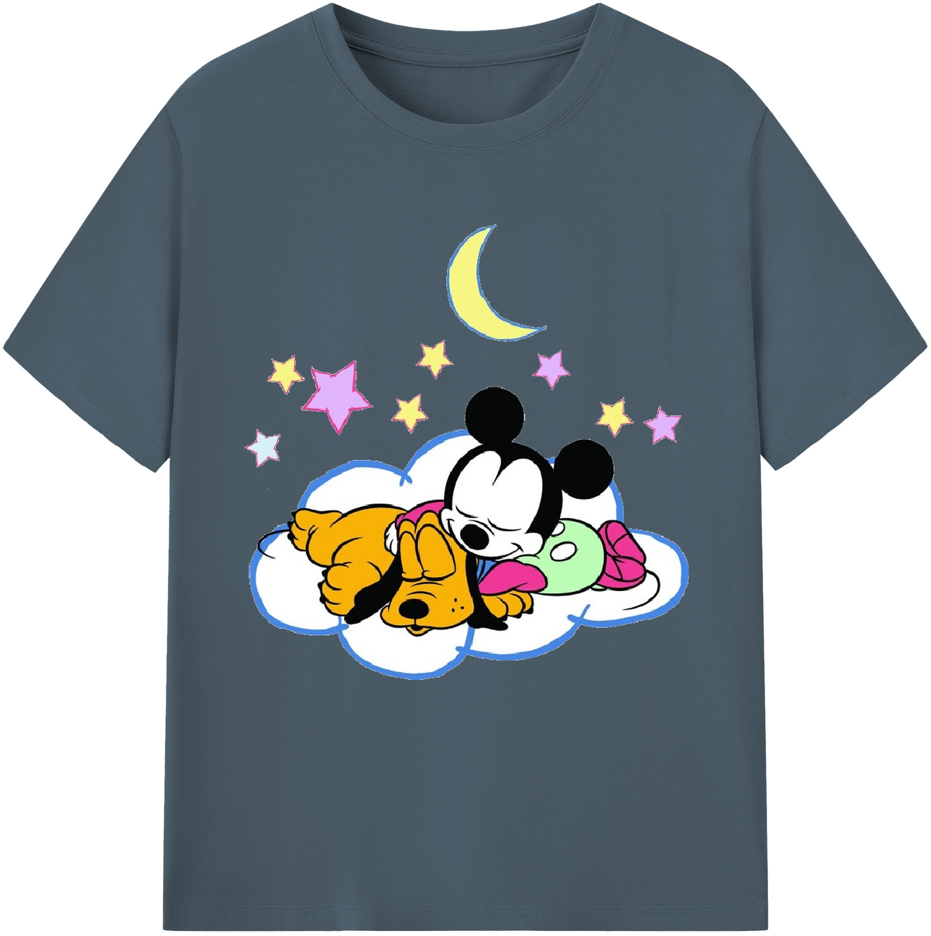 （画像用） ミッキーマウス Mickey Mouse 綿100％半袖Tシャツ（フロントプリント）